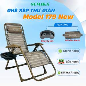 Ghế xếp thư giãn Sumika 179 New (tải trọng 300kg)