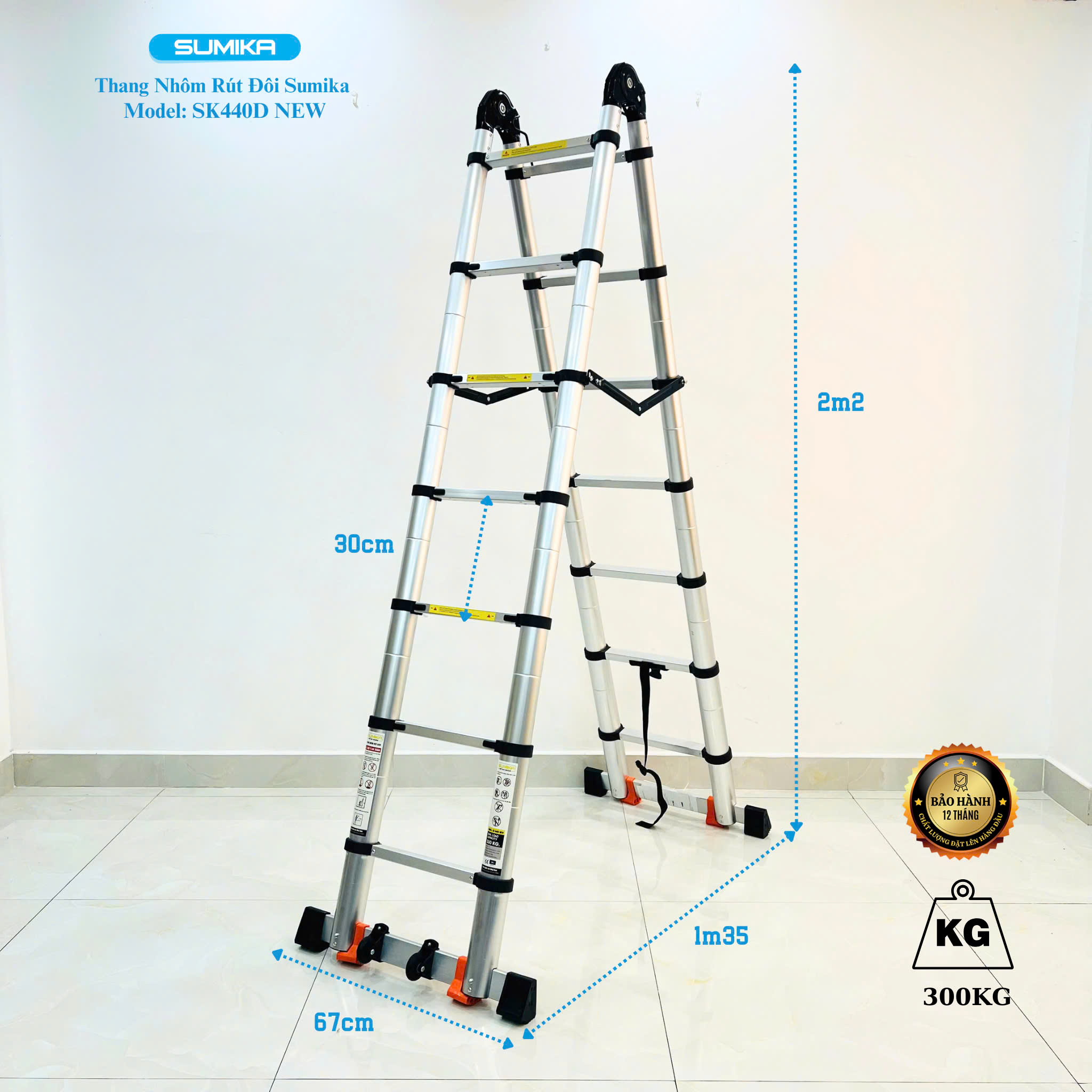 Thang Nhôm Rút đôi Sumika SK440D New (2m2+2m2) - Ảnh 6