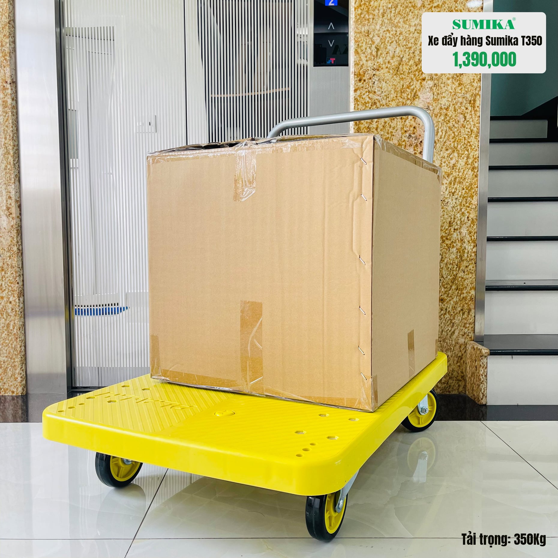 XE ĐẨY HÀNG GẤP GỌN SÀN NHỰA SUMIKA T350 - TẢI TRỌNG 350KG - Ảnh 3