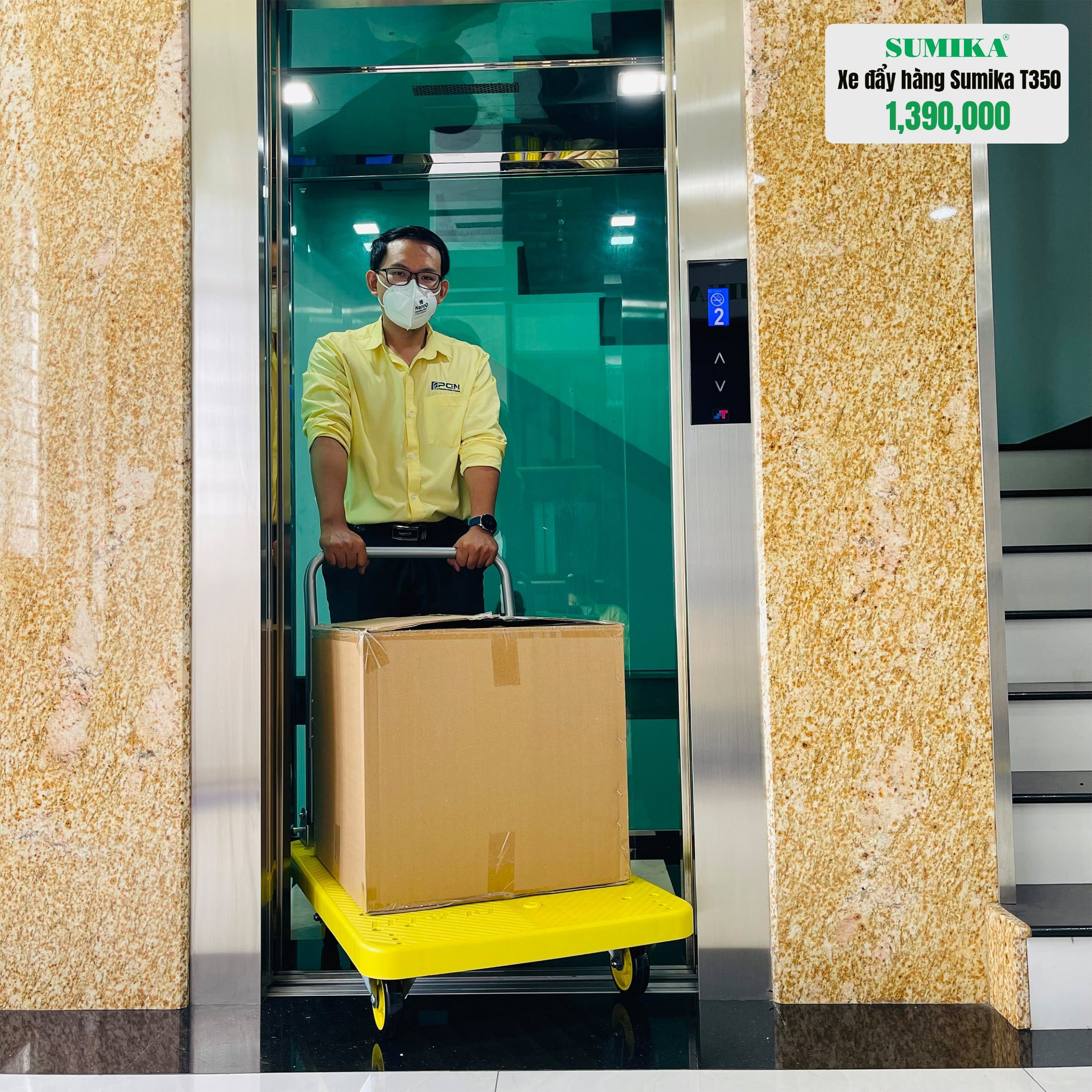 XE ĐẨY HÀNG GẤP GỌN SÀN NHỰA SUMIKA T350 - TẢI TRỌNG 350KG - Ảnh 4