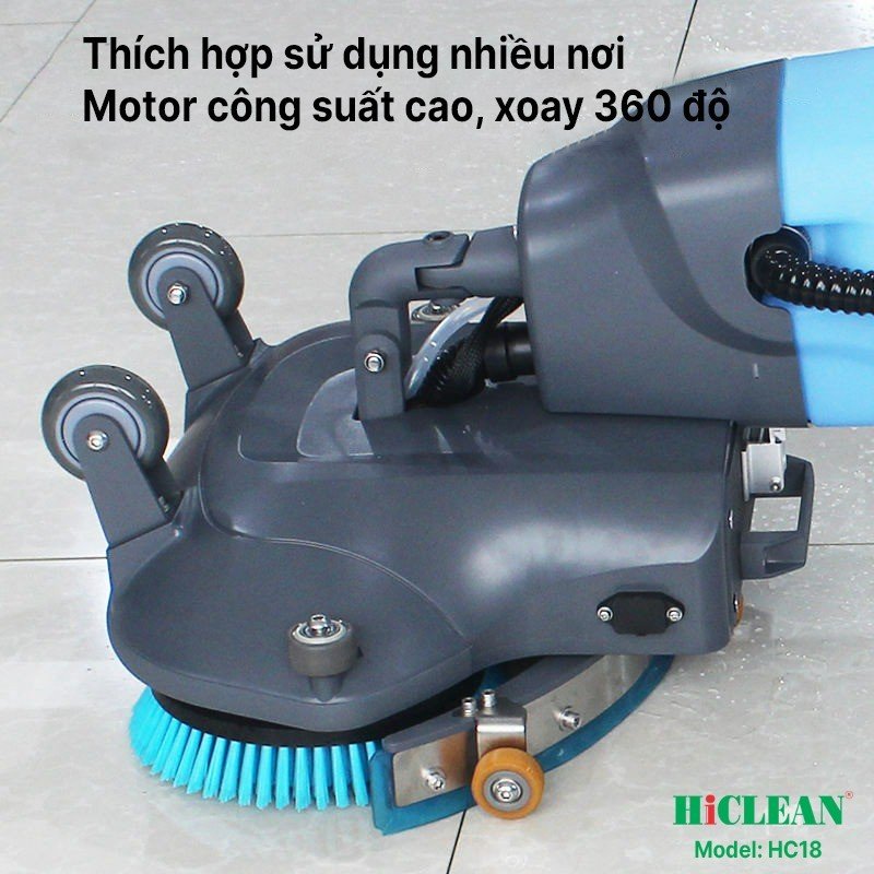 Máy chà sàn liên hợp mini HiClean HC18 (2 bàn chải) - Ảnh 2