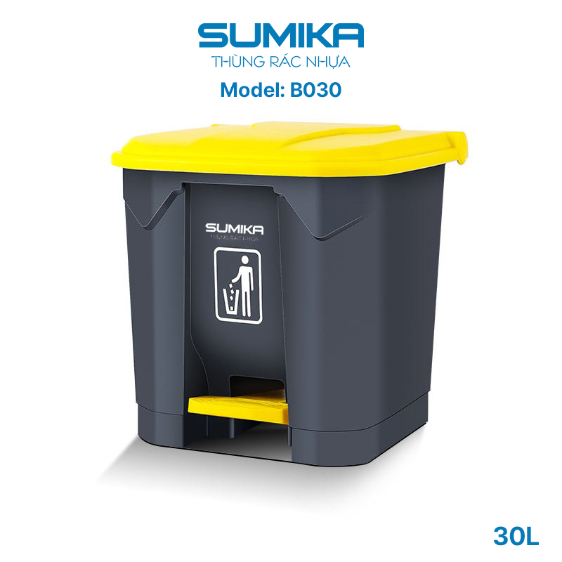 Thùng rác nhựa đạp chân SUMIKA - B030 (30 lít)