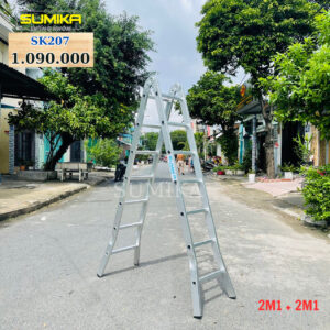 Thang nhôm xếp chữ A SUMIKA SK206, chữ A cao 1.7m