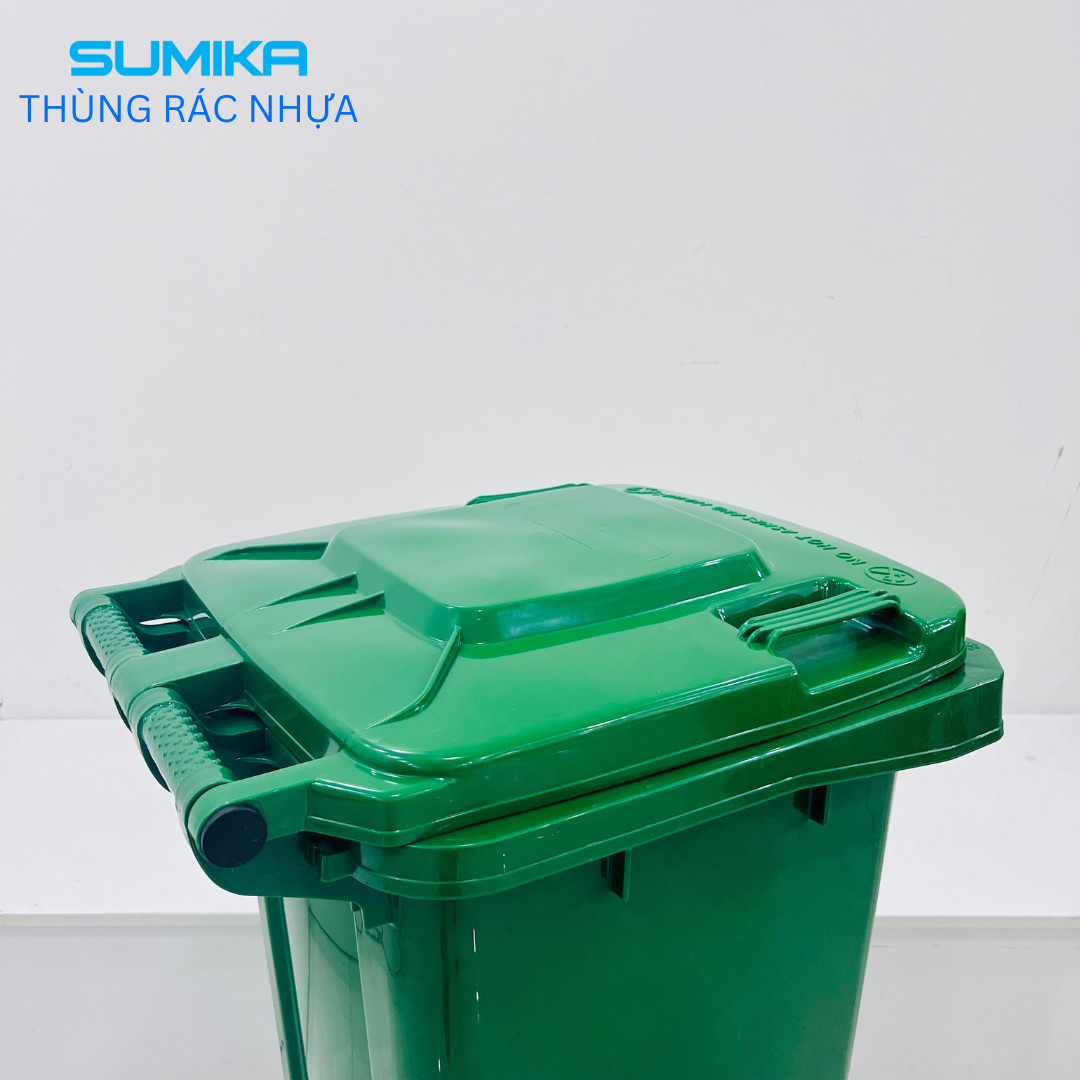 Thùng rác nhựa công nghiệp SUMIKA B120, dung tích 120L (Green) - Ảnh 5