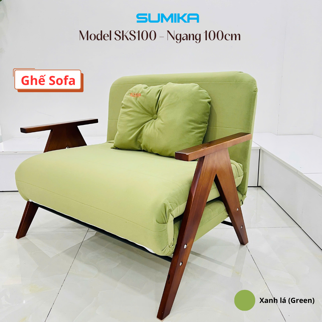 GIƯỜNG XẾP GỌN THÀNH SOFA CAO CẤP SUMIKA SKS100 - NGANG 1M - Ảnh 2