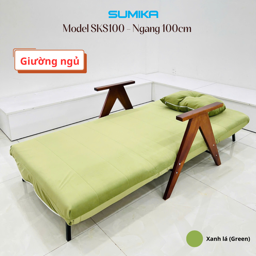 GIƯỜNG XẾP GỌN THÀNH SOFA CAO CẤP SUMIKA SKS100 - NGANG 1M - Ảnh 4