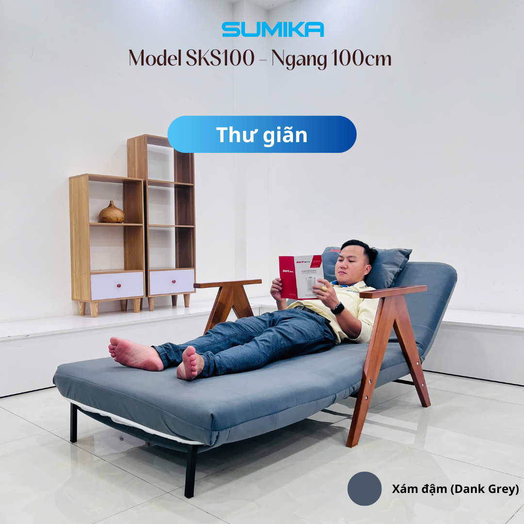 GIƯỜNG XẾP GỌN THÀNH SOFA CAO CẤP SUMIKA SKS100 - NGANG 1M - Ảnh 5