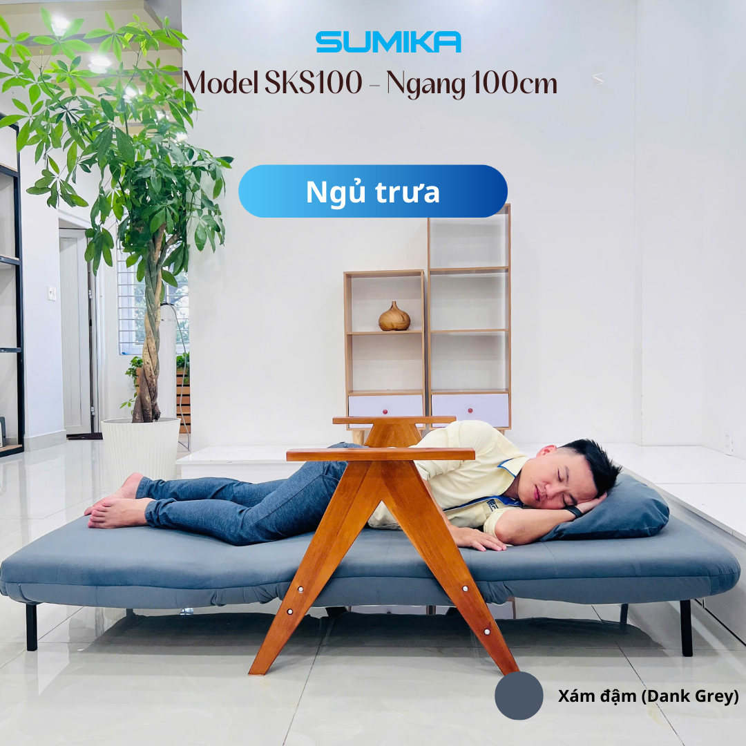 GIƯỜNG XẾP GỌN THÀNH SOFA CAO CẤP SUMIKA SKS100 - NGANG 1M - Ảnh 7